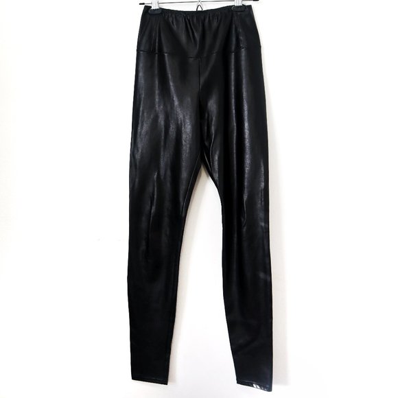 Aritzia Wilfred Vegan Leather Daria Black Leggings - Picture 1 of 4